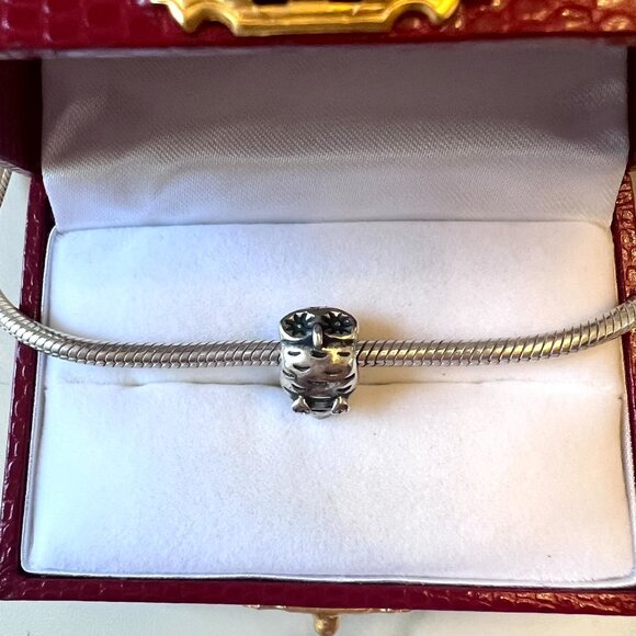 Retired Pandora .925 Sterling Silver Owl Charm - Picture 1 of 7
